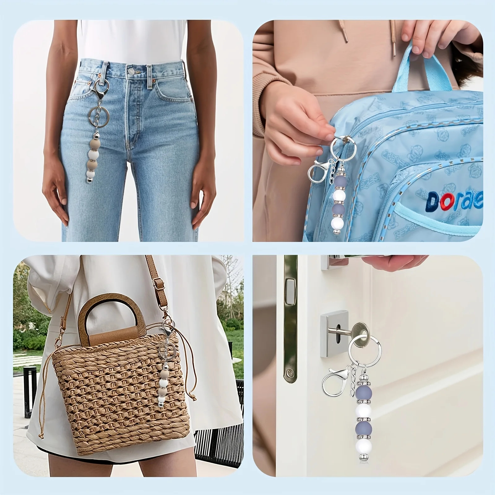 7/15pcs DIY Beaded Keychain Set Multi-Functional Creative Handmade Key Ring Sticks Headless for Gift-Making view 5