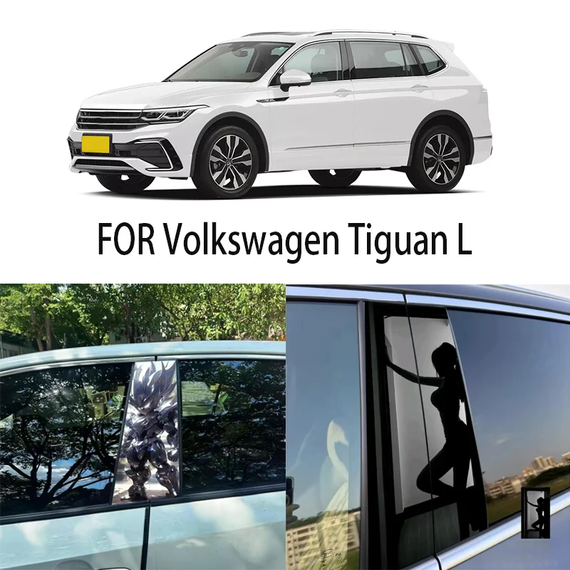 Door Window Decoration Trims Pillar Posts Stickers Auto Styling For Volkswagen Tiguan L Car accessories