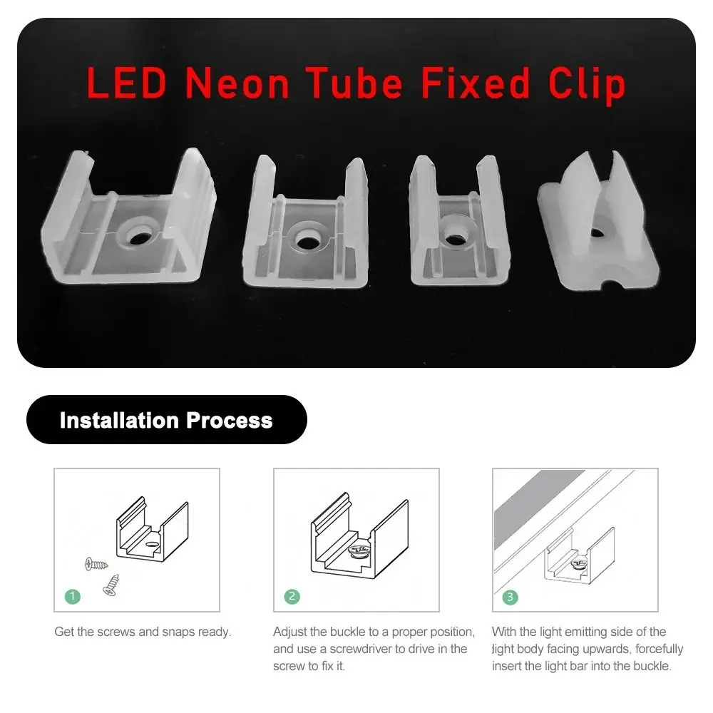 100Pcs 8-20mm LED Strip Fixed Clips Holder For Fixing 2835 Neon Light 5050/5730/2835 220V Flexible COB Plastic Mounting Buckle