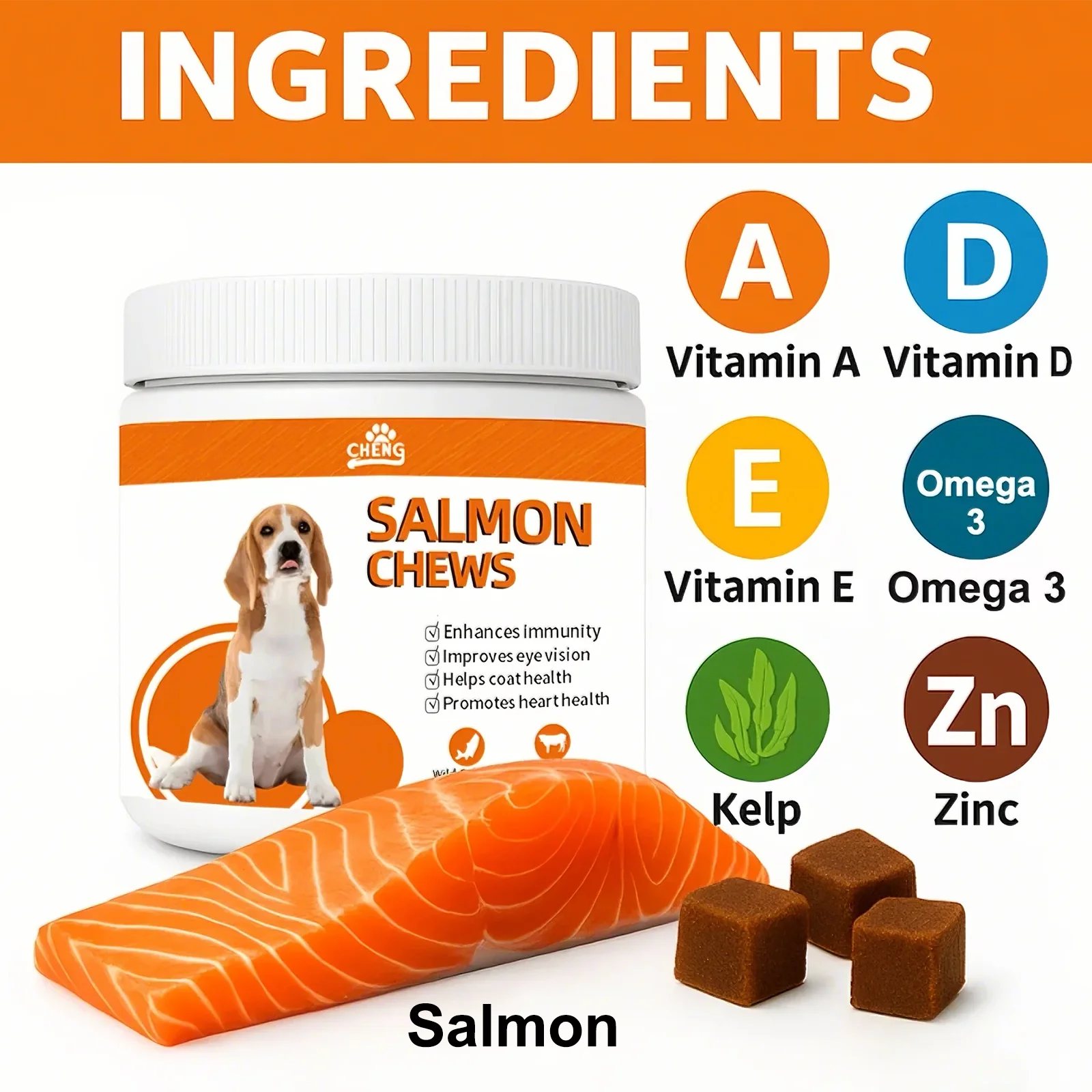 2 قطعة/الوحدة مضغ السلمون والبروبيوتيك الناعمة للقطط والكلاب |   مكمل لتخفيف الحكة وتوازن نباتات الأمعاء ودعم مناعة قوي