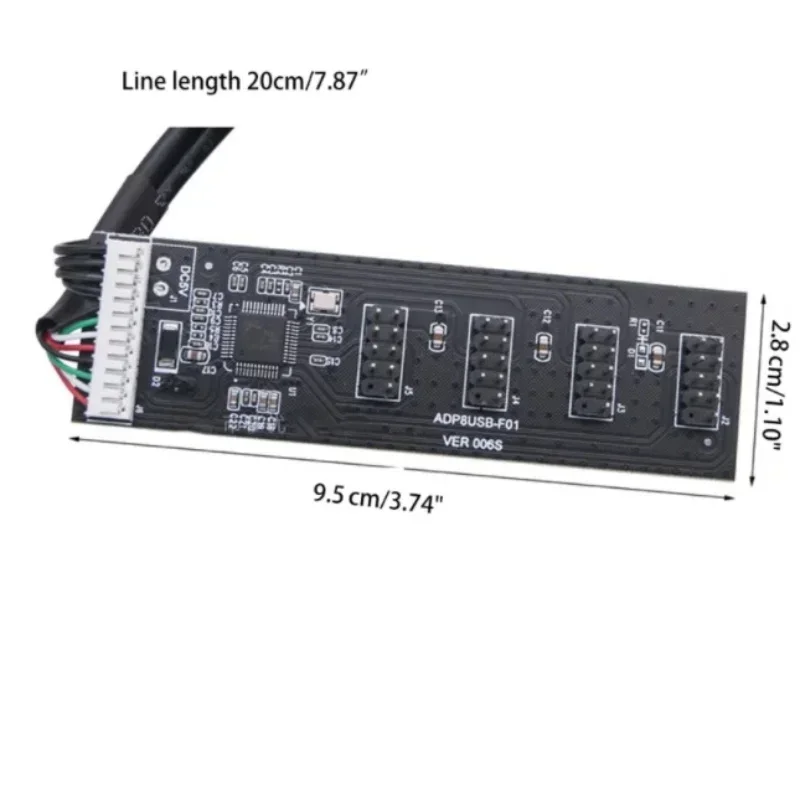 Mainboard 9Pin USB Header Stecker 1 auf 4 Verlängerungsadapter für Port Multiplier