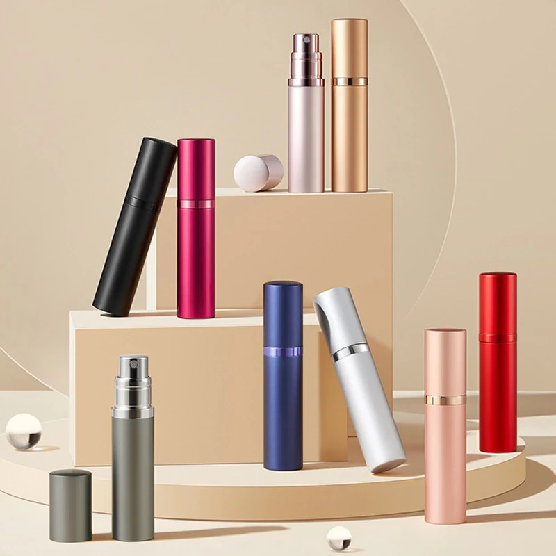 3 szt. Aluminiowe butelki z rozpylaczem do płynów, mini atomizer do perfum, przenośne butelki podróżne wielokrotnego użytku, pojemniki na próbki perfum i kosmetyków