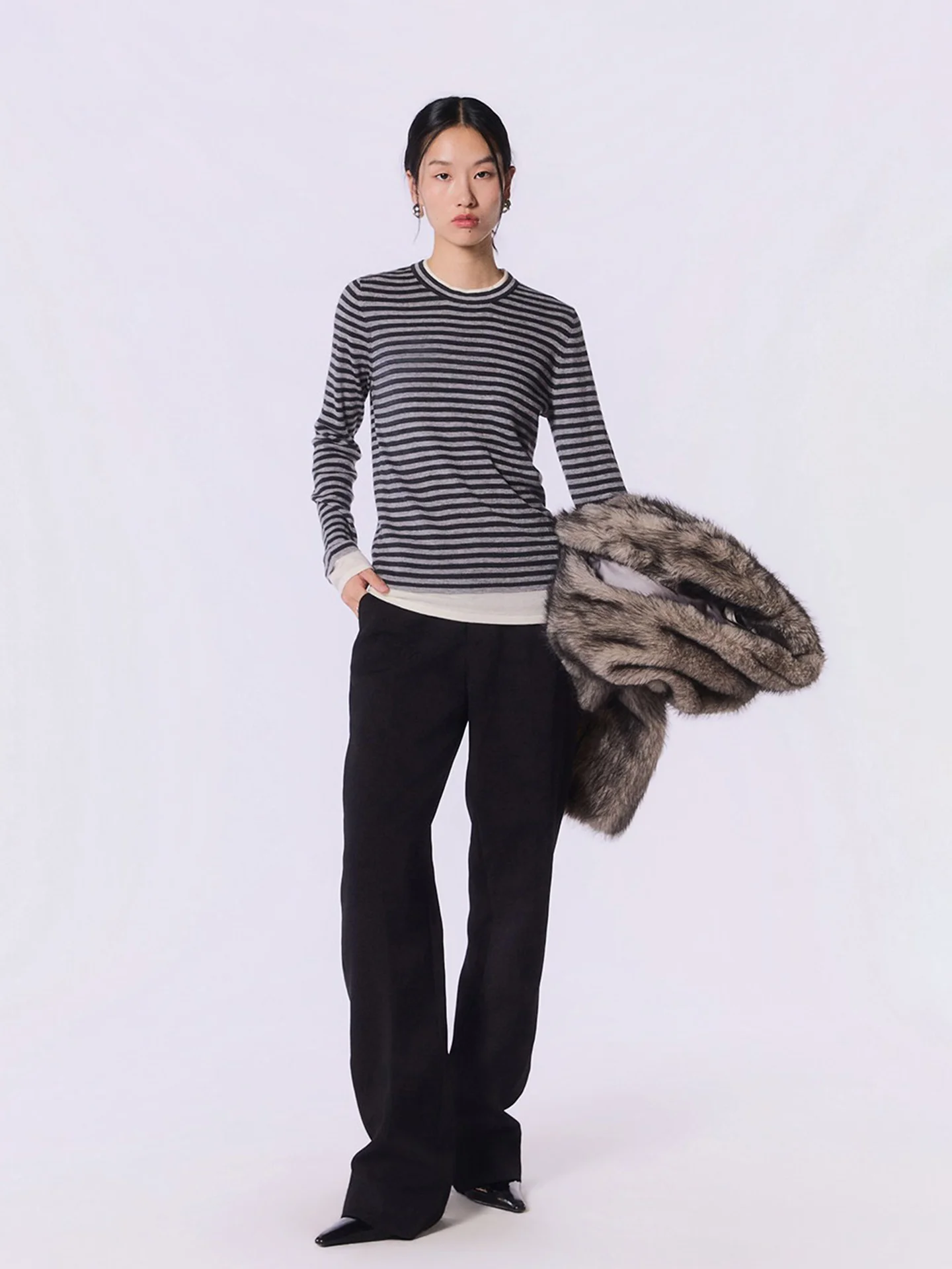 

Tore Bla Slim Straight Leg Suit Pants Women's Long Staable Casual Trousers High Waist Commute Sle Spring Season