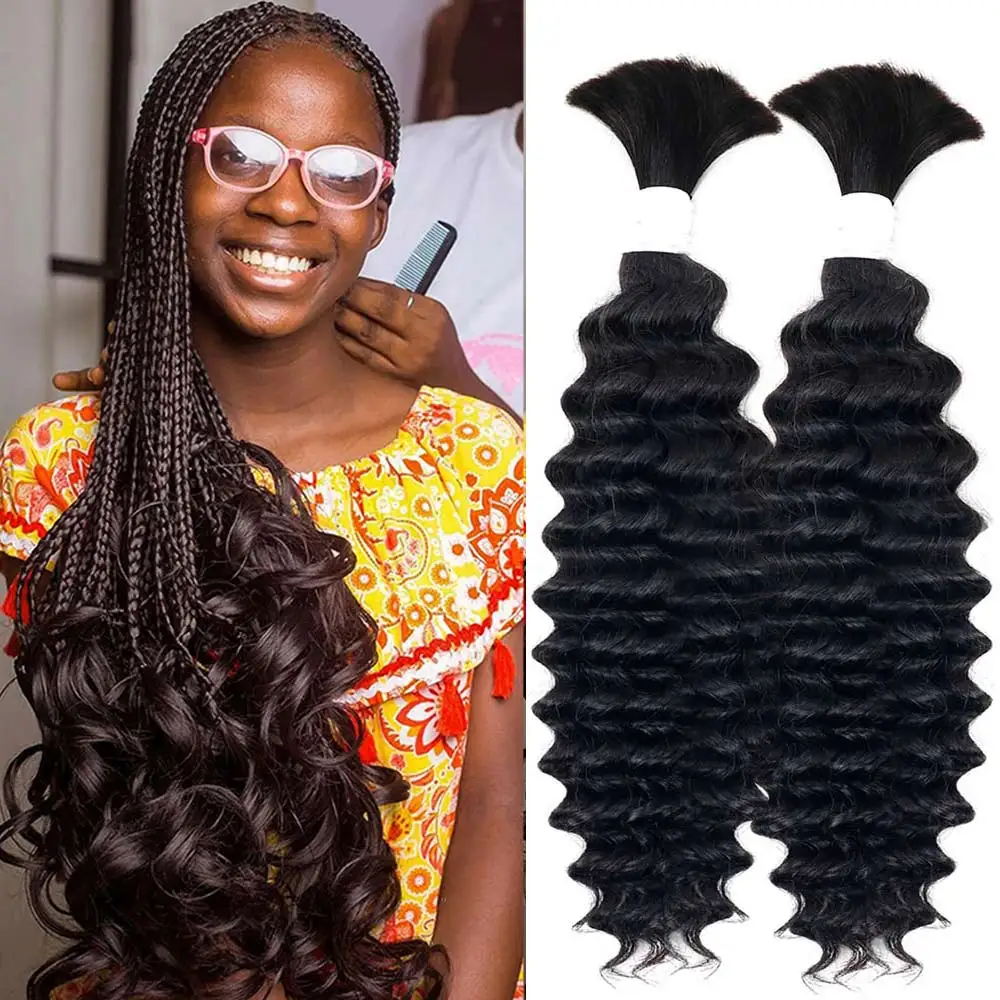 

Deep Wave Bulk Human Braiding Hair Braiding Hair Human Bulk Hair for Braids Hair No Weft Deep Wave Human Hair Extension 18-32inc