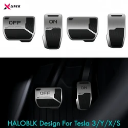 Pedales de rendimiento antideslizantes HALOBLK para Tesla modelo 3 modelo Y 2017-2024 modelo S/X accesorios de Pedal de Gas de freno deportivo de aleación