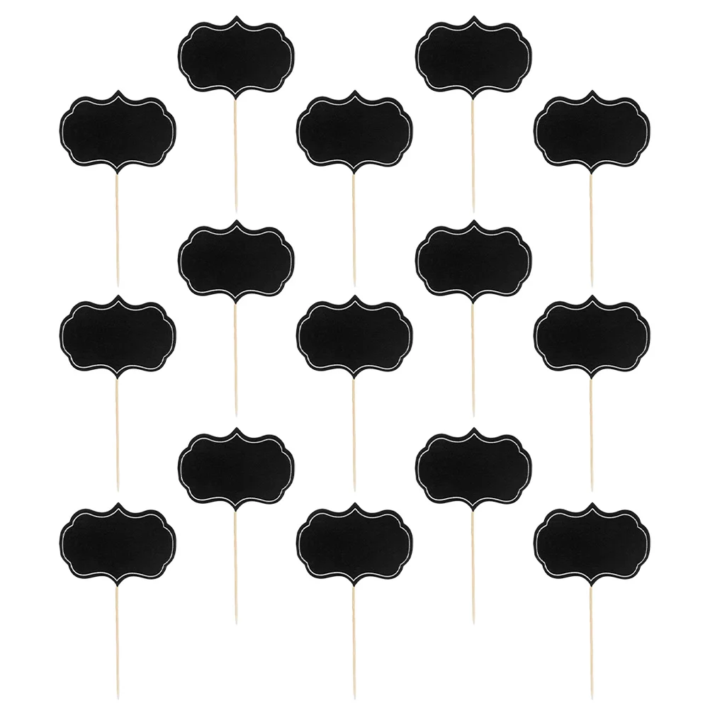 

24Pcs Blackboard Stickers Cheese Markers Blank Toothpick Flags Food Tags Party Buffet Cupcake Decor Cheese Markers