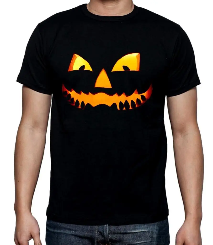 Summer Casual Adult T-Shirt S-3Xl Halloween Pumpkin Face Men'S T-Shirt - Fancy Shirt Trick Or Treat Costume Tee Shirt Classic