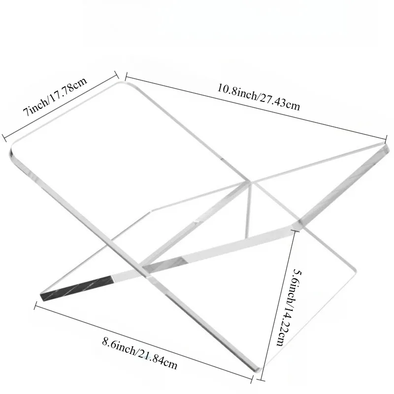 1pcs Acrylic Reading Book Stand Book Display Tray Desk Organizer Shelf Transparent Desktop Storage Display Rack for Home Office
