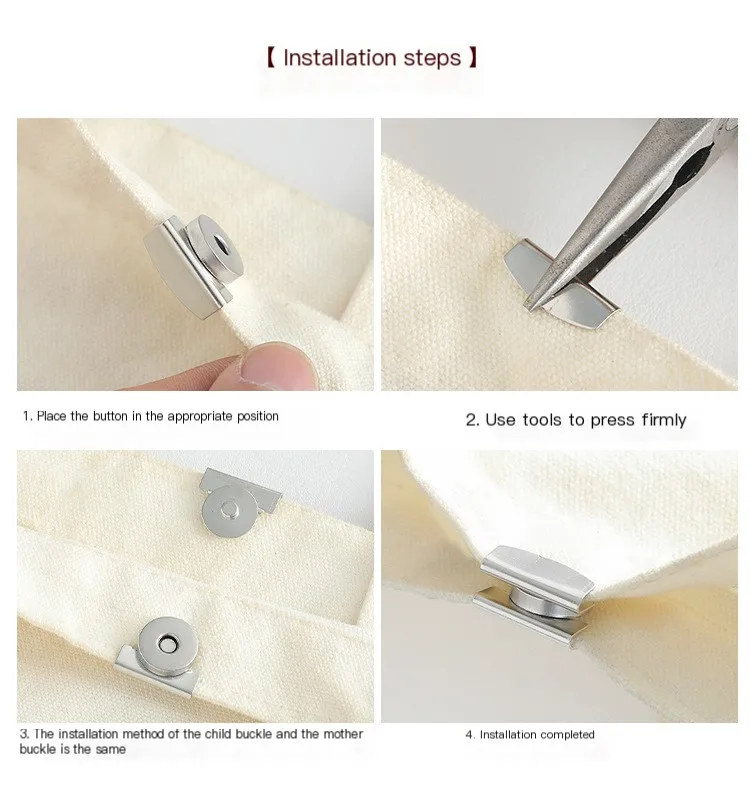 5Pc Magnetic Buckle Fasteners Clasps Snaps Buttons Bag Hardware Magnet Button For Handbag Snap Clasps DIY Craft Bags Accessories - Image 6