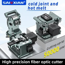 Tumtec A9+ Optical Fiber Cutter High Precision Fiber Cleaver with Scrap Box 50000 Lifes Fiber Optic Cleaver Cutting Knife