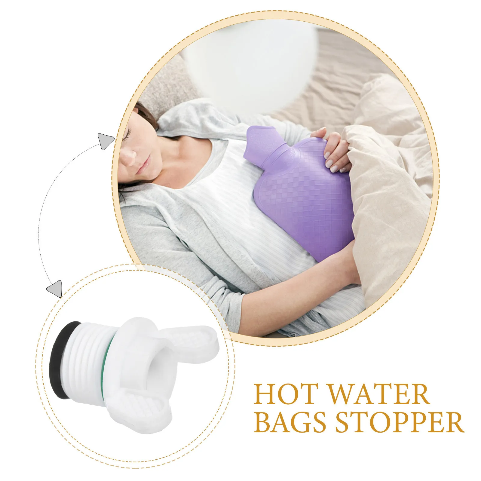 2Pcs Hot Water Bag Stopper PP Material Leakproof Sealing Plug for Replacement Portable Smooth Small Stoppers Hot Water Bag Plug