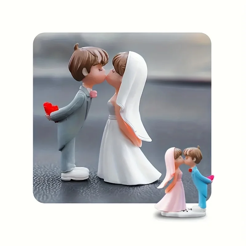 Couple Figurines for Weddings, Birthdays & Proposals - Perfect Car Decor & Party Favors