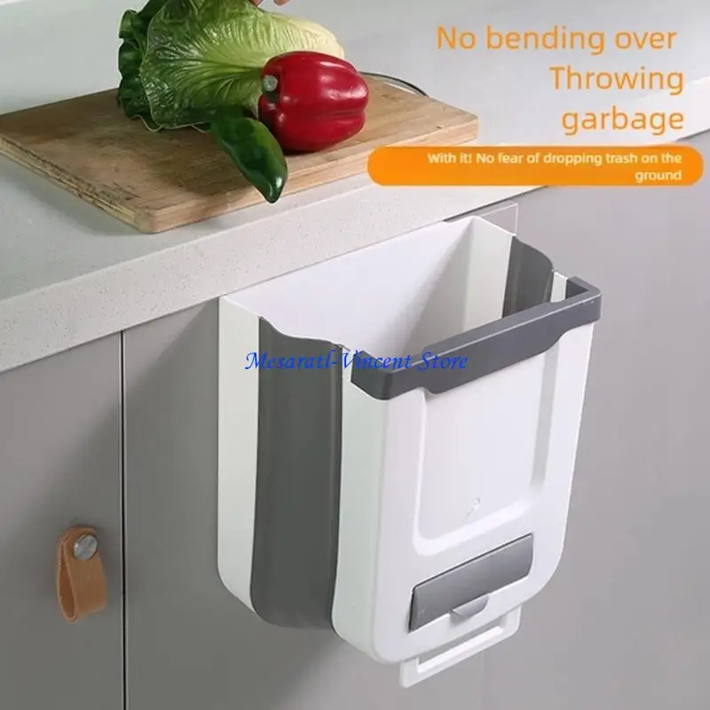 

A70F Collapsible Trash Can For Kitchen RVs Campers Camping Hanging Foldable Waste Bin