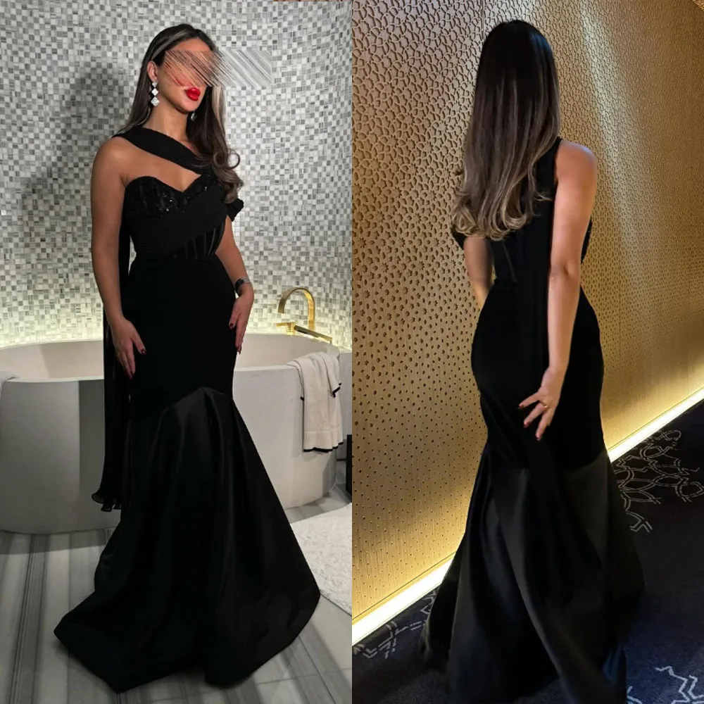 

Customized High Quality Sleeveless Sweetheart Mermaid Zipper Women Floor Length Halter Vestidos De Gala Two Piece Prom Dress