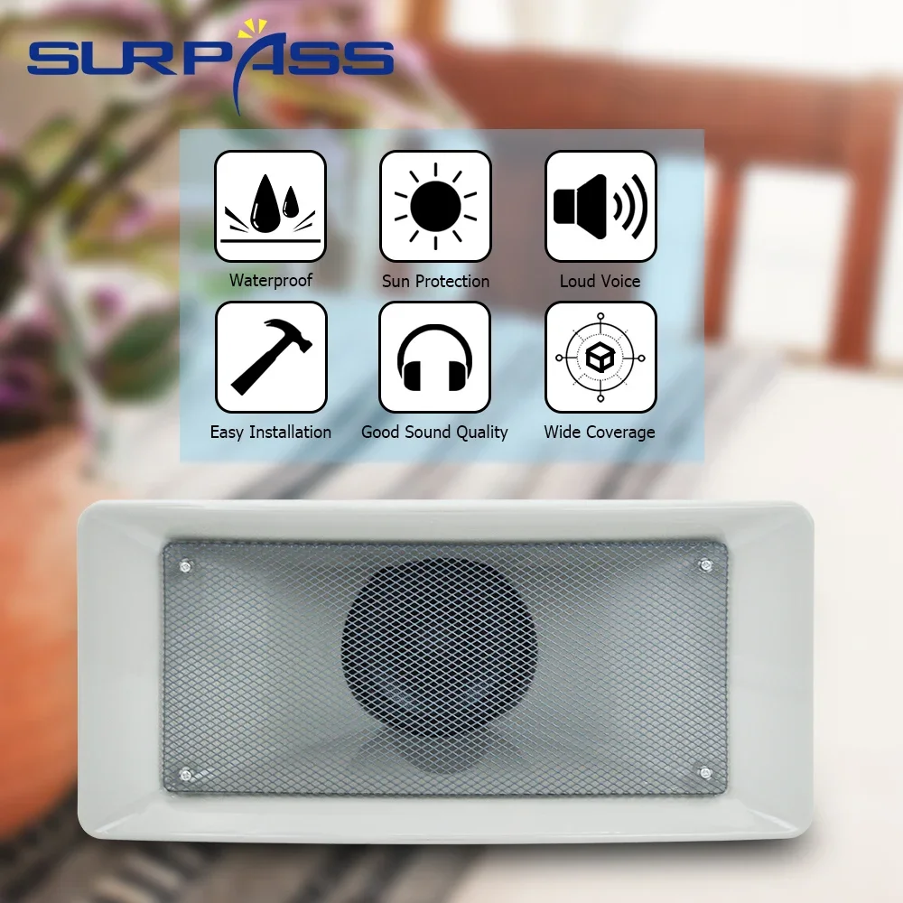 Outdoor Horn Speaker 30W Weatherproof Wall Mount Speaker PA System Broadcast Music Loudspeaker for Classroom Playground Garden