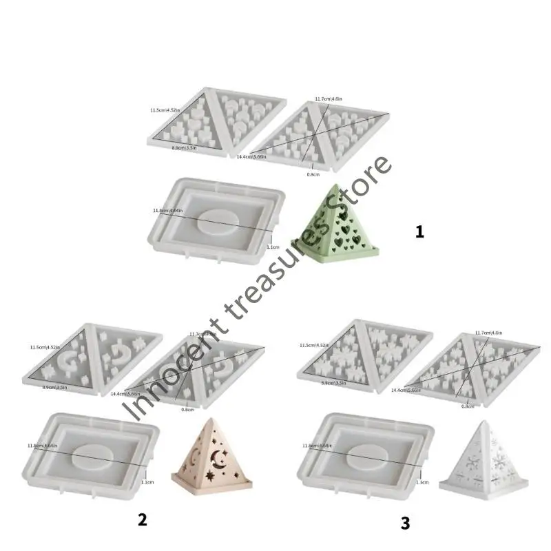 

3XUA Innovative Silicone Mold For Crafting Unique Pyramid Holders Accessory