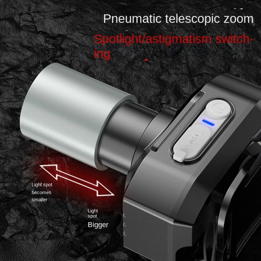Strong Light Zoom Headlight Super Bright USB Rechargeable Head Mounted Flashlight Waterproof 3 Light Modes Led Headlamp Hiking