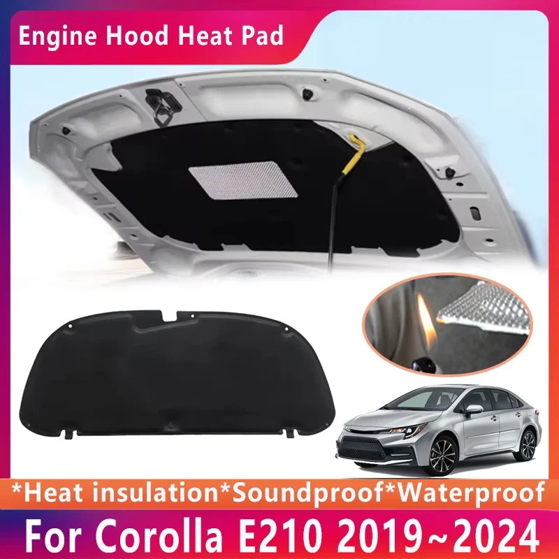 Car Engine Hood Sound Pad For Toyota Corolla E210 Sedan 2019 2020 2021 2022 2023 2024 Heat Insulation Mat Cotton Car Accessories