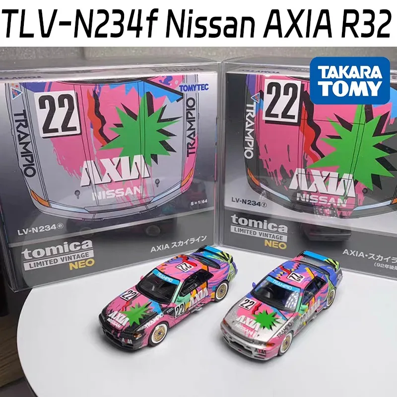 TAKARA TOMY TOMYTEC 1/64 TLV-N234f Nissan AXIA Racing R32 Legierung Motor Fahrzeug Diecast Modelle Auto Spielzeug Sammlung Weihnachten Geschenke