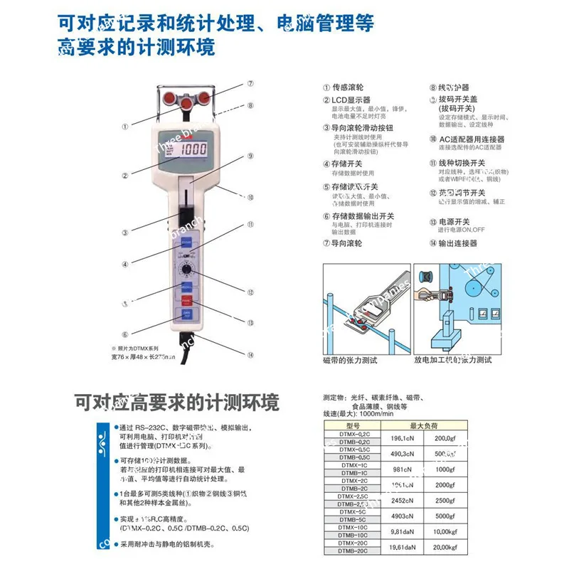 Shimpo DTMB-2.5C Digital Display Tension Meter DTMX-2.5C High-Function Tension Meter