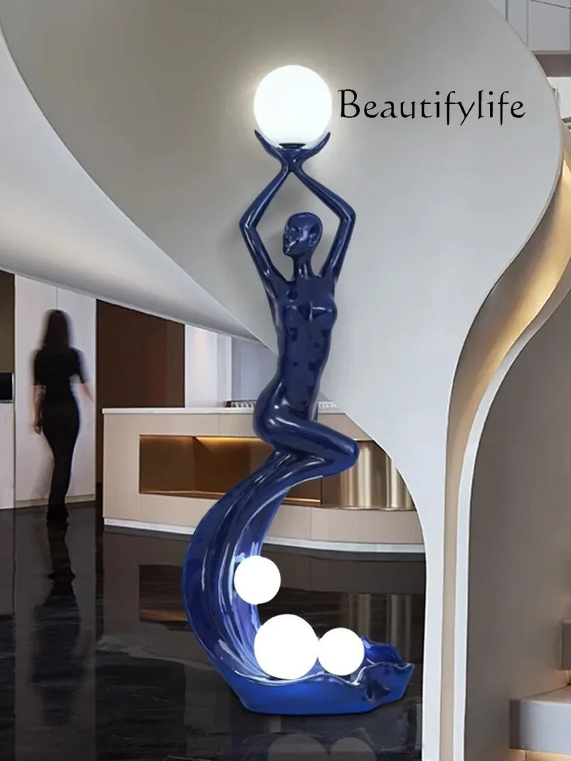 Sculpture Floor Humanoid Art Creative Home Designer Hotel Living Room Large Human Body Ornaments