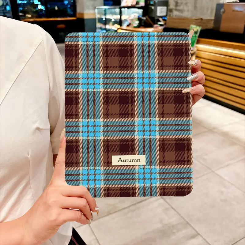 Checkered pattern of autumn TABLET CASE FOR iPad pro 10/11-Inch 2020/6th/7th /8th /Air 3rd/Air 4th/9th gen/Air 5th Gen 2022/Air