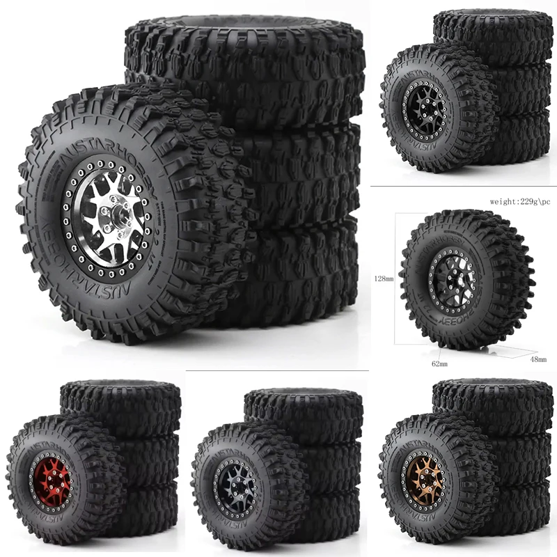 

4 шт. 2,2 "металлический зажим для шин для 1/8 1/10 RC Альпинистский автомобиль Axial SCX10 MJX H8H Легкий контроль Ступица колеса Набор шин