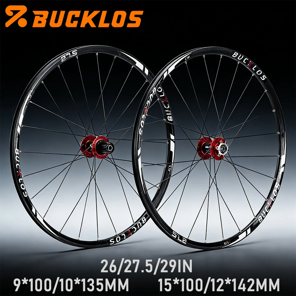 

BUCKLOS MTB Wheelset 26/27.5/29 Mountain Bike Wheelset Carbon Hub MTB Bicycle Wheels 9*100/10*135mm 15*100/12*142mm