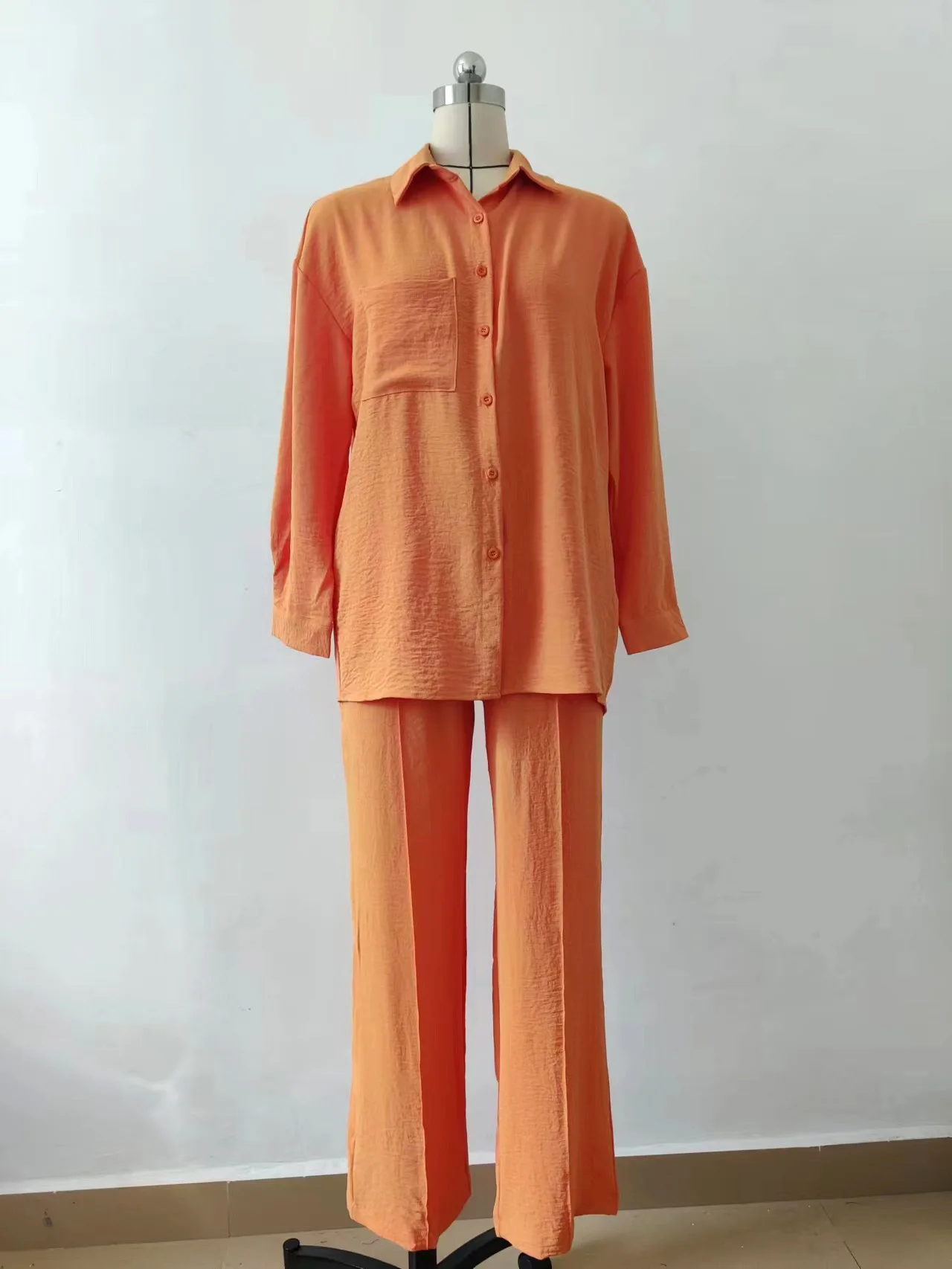Loungewear Women Pajama Set Long Sleeve Shirt Tops and Loose Long Pants Pijama 2 Piece Set Home Clothes Sleepwear Women Outfits