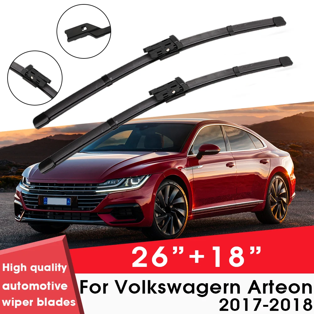 

Car Wiper Blade Blades For Volkswagen Arteon 2017-2018 26"+18" Windshield Windscreen Clean Naturl Rubber Cars Wipers Accessories