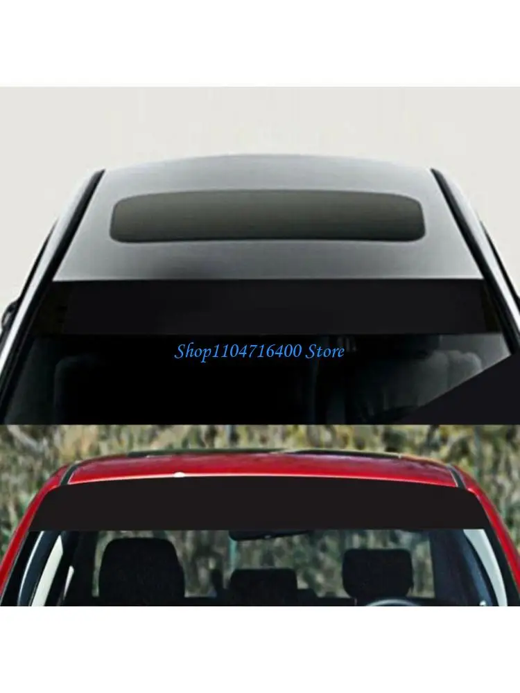 

y1gd Black Automotive Windshield Sunshade Sticker Adhesives Strip Film 140X20cm