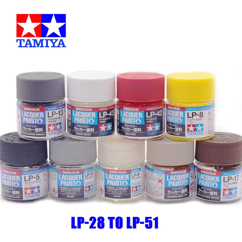 TAMIYA LP-28 To LP-51 (82128-82151) Color Lacquer Paint Jars 10ml Nitro Oil-based Paint Pigment Model Kits Coloring Consumables