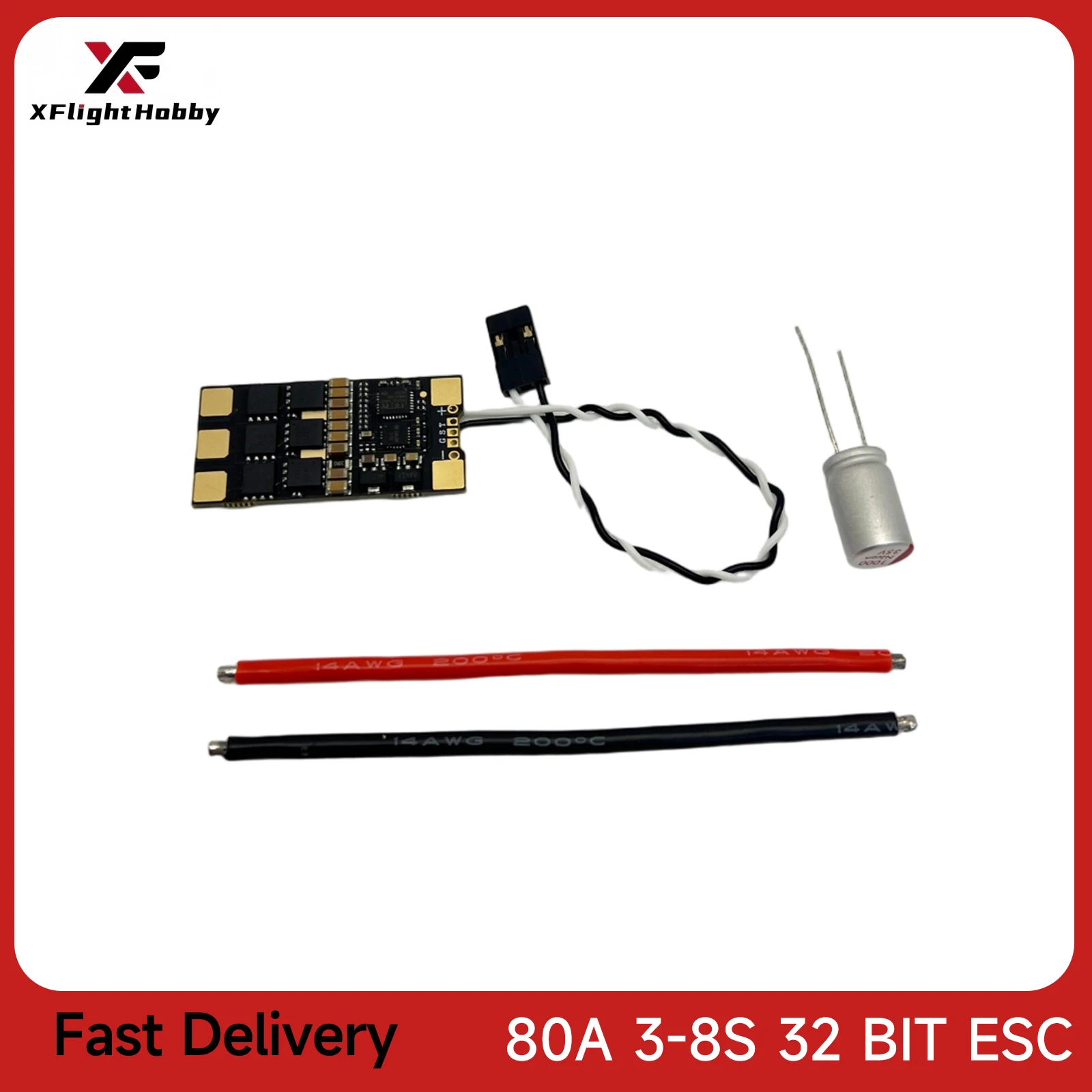 

XFlight Hobby 80A 32bit Electronic Speed Controller 3-8S with 5/7.4V 4A BEC for Turbofan Mosquito Cars RC Crawler FPV Drones