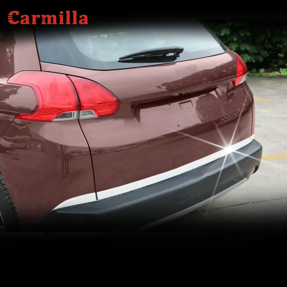 

Stainless Steel Car Rear Tail Trunk Molding Cover Trim Sticker For Peugeot 2008 2014 2015 2016 2017 2018 2019 Accessories