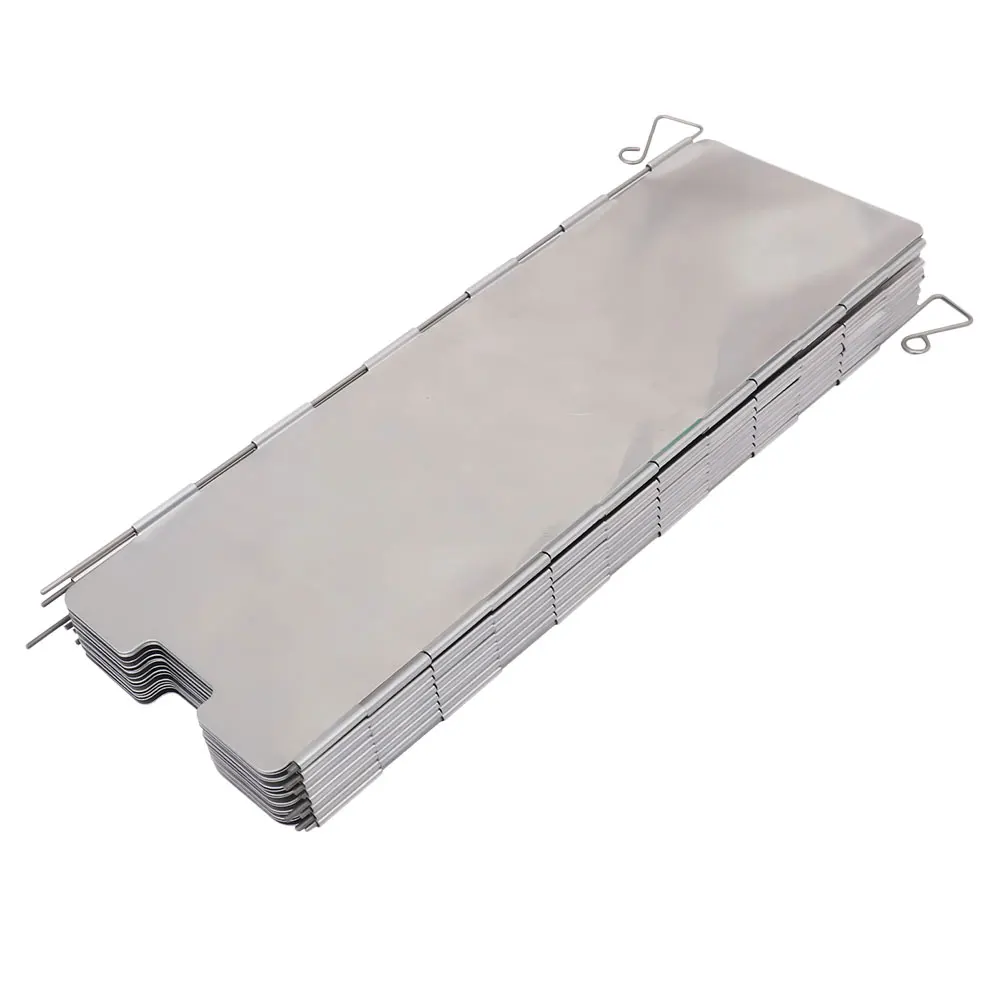 

Portable Camping Windshield BBQ Stove Foldable Aluminum Alloy Durable Corrosion Resistant Easy Clean Built Plunger Secure Grass