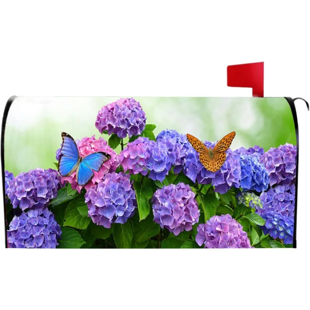 

Магнитная крышка почтового ящика с весенними цветами гортензии, магнитная крышка почтового ящика, стандартный размер 18 х 21 дюйм, водонепроницаемый материал, летний бу