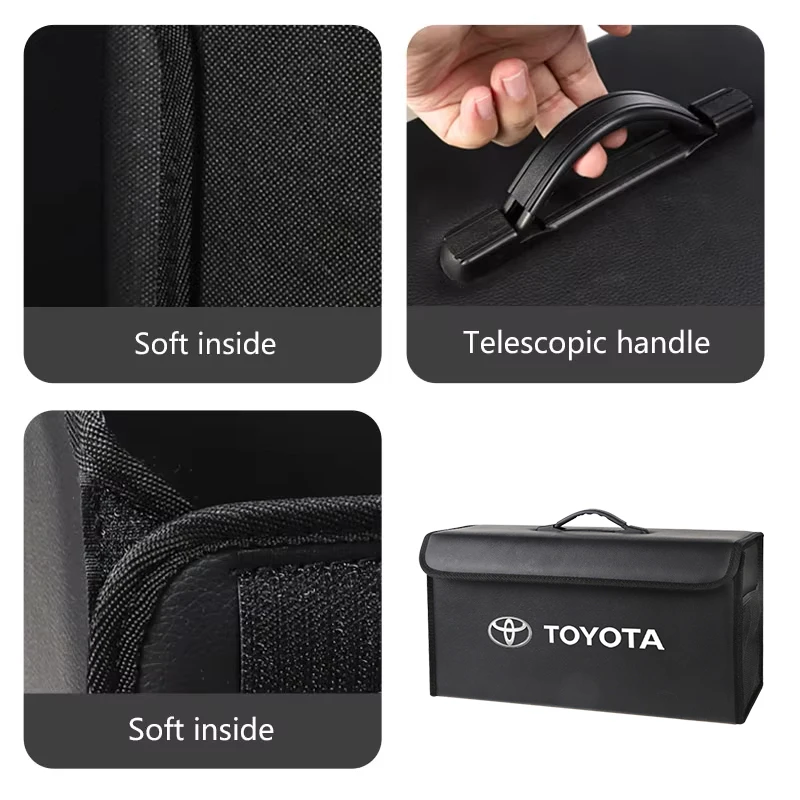 Car Storage Bag Organizer Vehicle Foldable Trunk Box For Toyota 86 Mirai Supra Prado Alphard Vellfire Crown Sequoia Venza Avalon