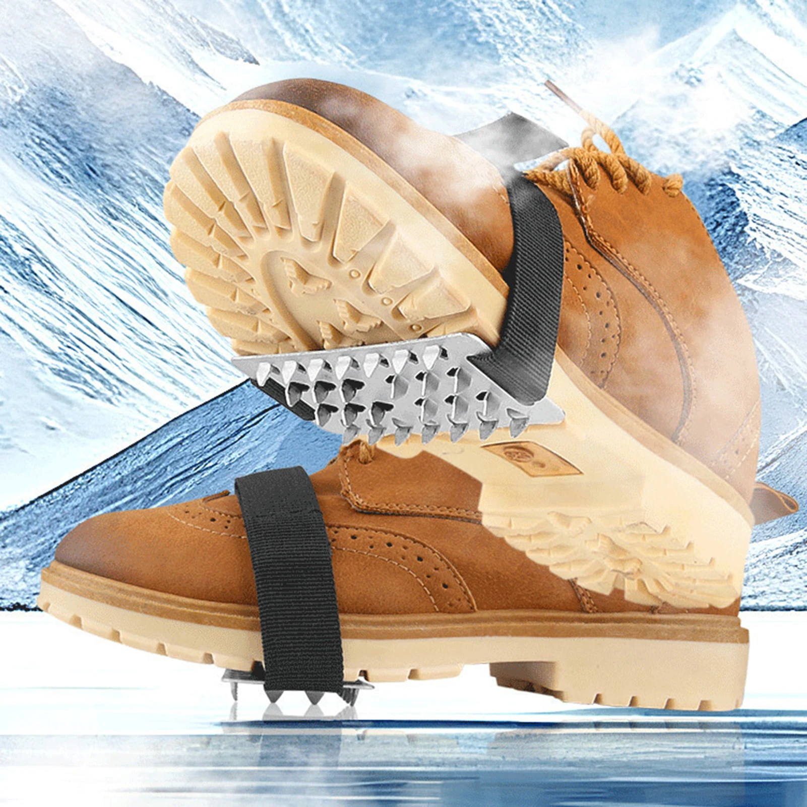 Anti Slip Ice Crampons Professional for Winter Hiking Snow Spikes Durable Shoe Covers for Mountaineering Gear