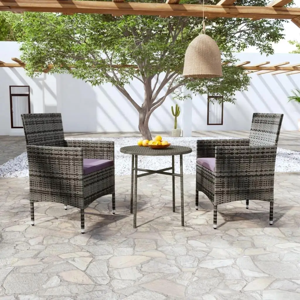 

Stylish Grey and Dark Grey Garden Dining Set Modern Outdoor Furniture Compact Design