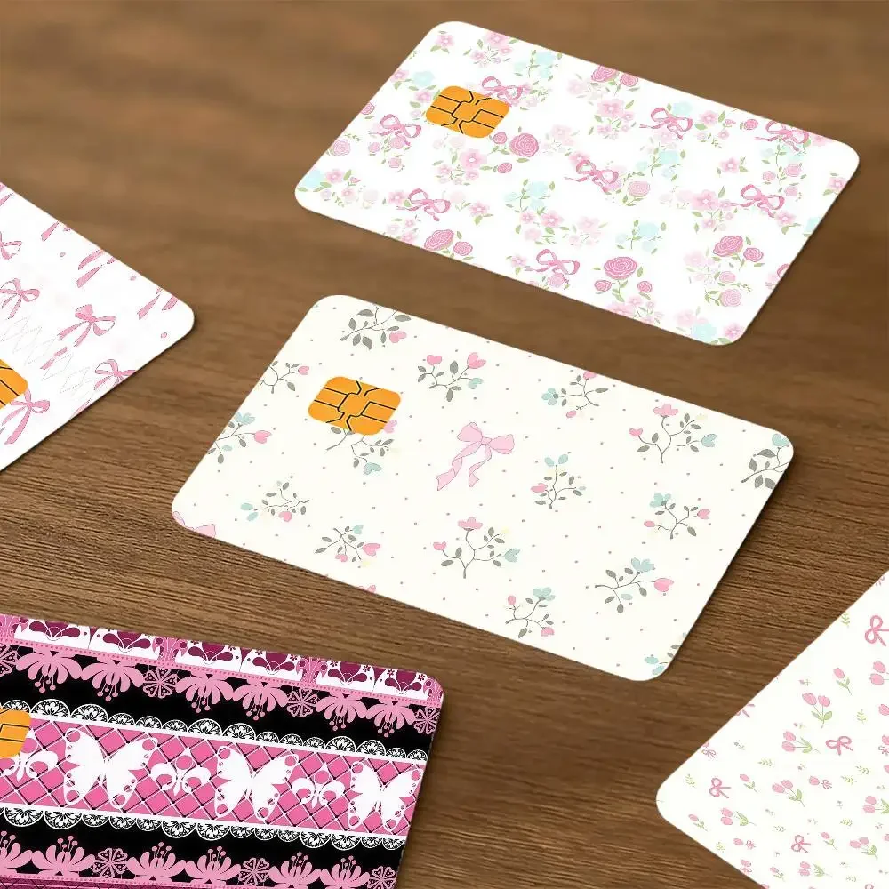 Pink Series Waterproof Skin Protector Stickers For Bank Cards Credit Cards Debit Cards Public Transport Cards
