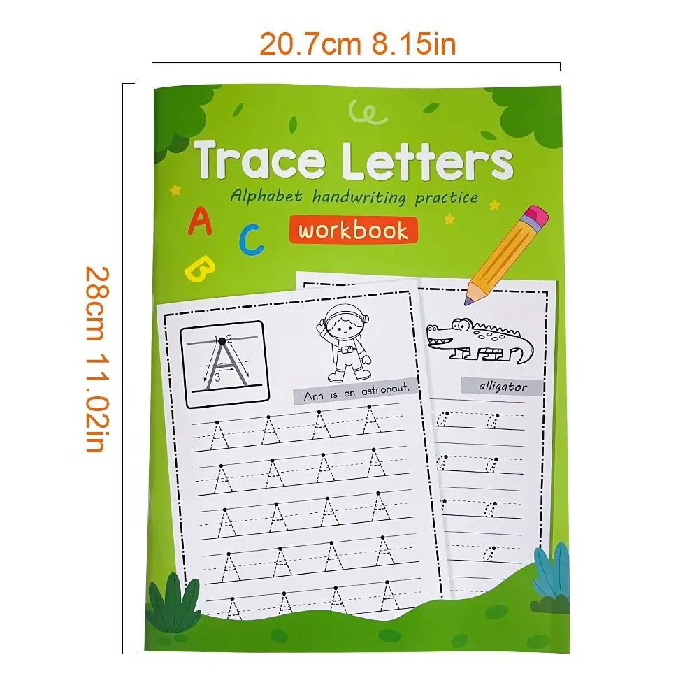 Multicolor Alphabet Workbook Upper or Lower Case Teaching Tool a-Z Writing Recognize English Letters Spell Exercise Book