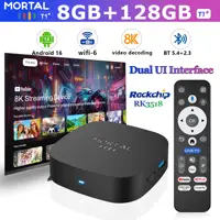 2025 nuevo Android TV Box T1 + Rockchip RK3518 Android 16 8GB RAM 128GB ROM WiFi 6 BT 5,4 Dual UI 8K Ultra HD reproductor multimedia inteligente