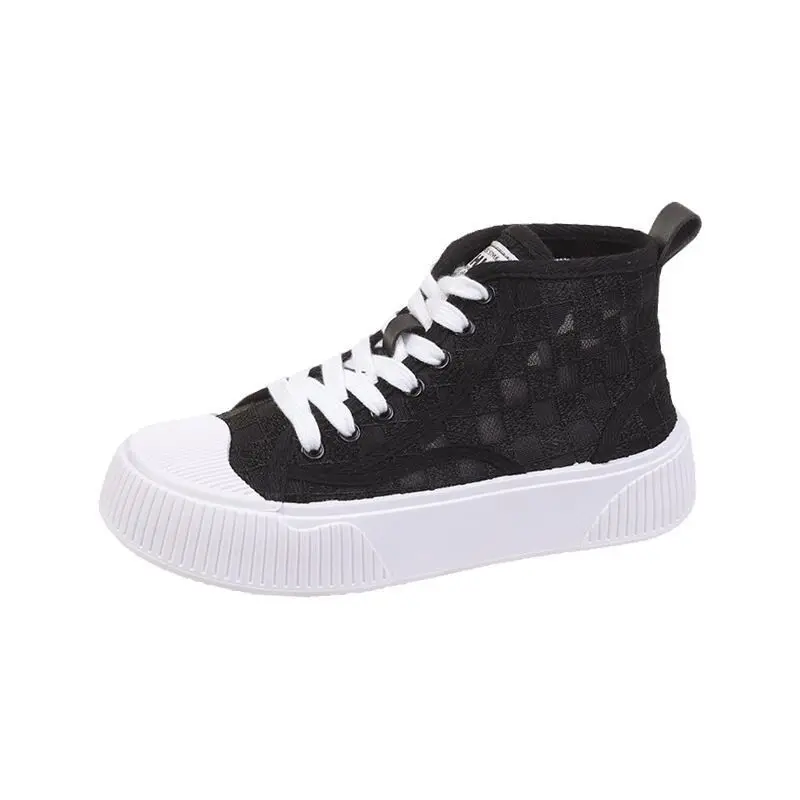 Athletic Mesh Breathable High Top Sneakers Shoes for Women Lace Up Woman Footwear Whit Sports New Arrival 2024 A Cotton Original