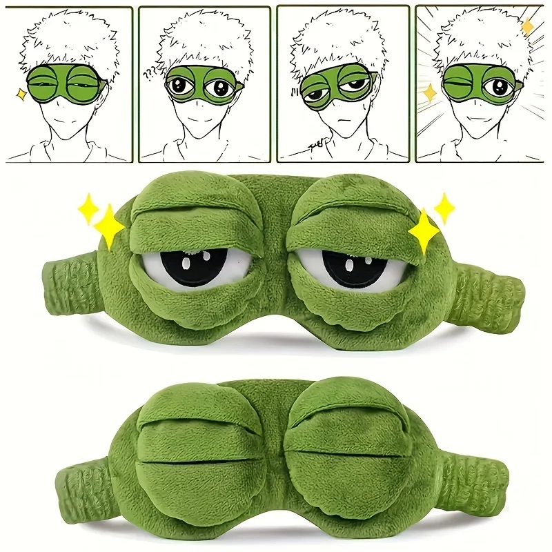 1 articolo Simpatico rana Maschera per gli occhi per il sonno Protezione per gli occhi Ombra Pisolino Cartoon Morbido e confortevole Maschera per gli occhi da viaggio