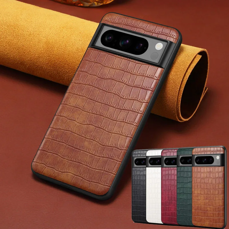 EUCAGR Crocodile Pattern Leather Phone Case For Google Pixel 9 8 7 6 Pro Shockproof Soft Back Cover For Google Pixel 6A 7A 8A