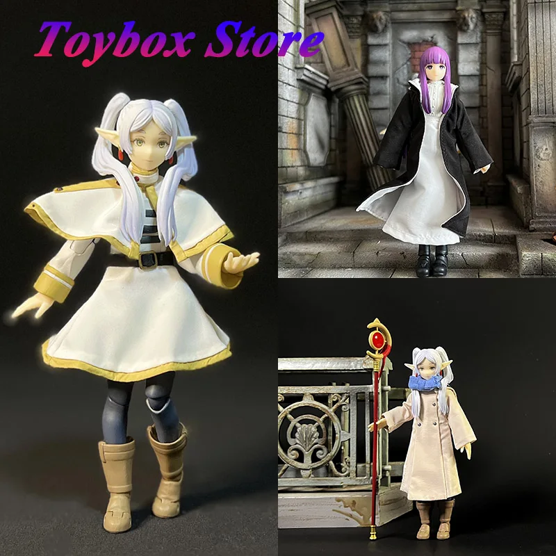 

1/12 Magic Girl Mini Cloak Skirt Clothes Set Scarf Long Windbreaker Anime Frieren Cosplay Long Skirt Hooded Coat For 6" Shf Body