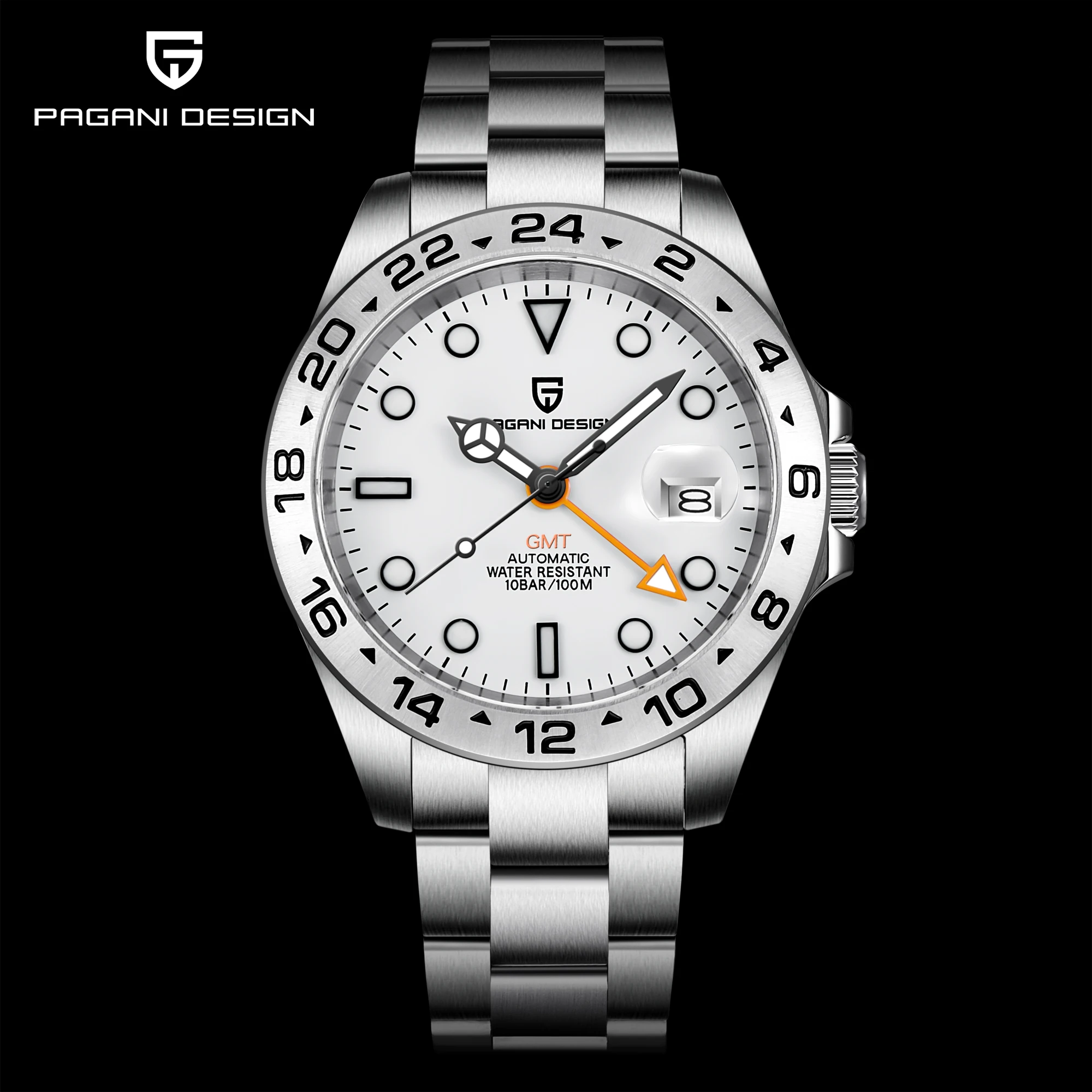 

PAGANI Design New Men's Automatic Mechanical Watches GMT Watch 42mm Sapphire Stainless Steel Waterproof Watch Relogio Masculino