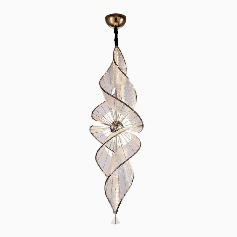 Light luxury villa living room chandelier empty staircase chandelier