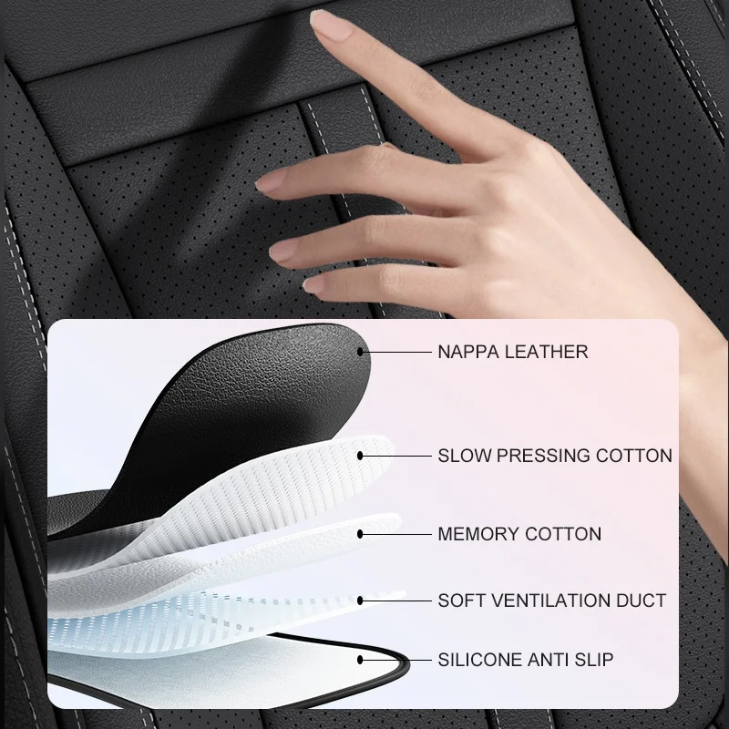 Funda para asiento de coche, juego completo de cuero NAPPA perforado, funda protectora para asiento, cojín Universal transpirable para asiento, conjunto Universal para Interior de coche