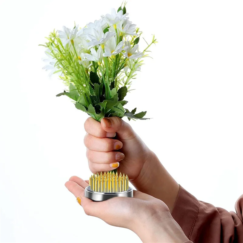 

ABUH-48 Pcs Flower Frogs Kenzans Round Floral Pin Frogs Vase Flower Arranger Arrangement Pin Frog Fixed Tools(0.9Inch)
